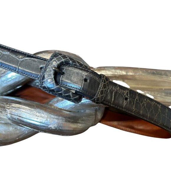 Ralph Lauren Gray Genuine American Alligator Belt Size 32 - Picture 1 of 9